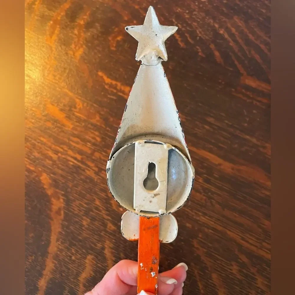 Vintage Antique Metal Christmas Elf Holiday Clown Wall Hook
